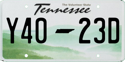 TN license plate Y4023D