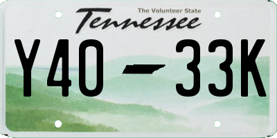 TN license plate Y4033K