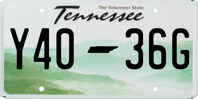 TN license plate Y4036G