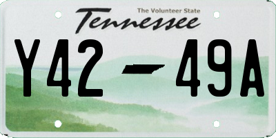 TN license plate Y4249A