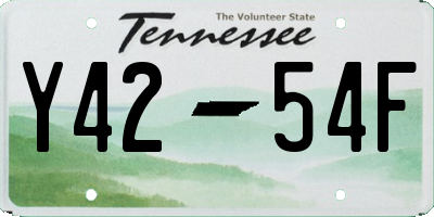 TN license plate Y4254F