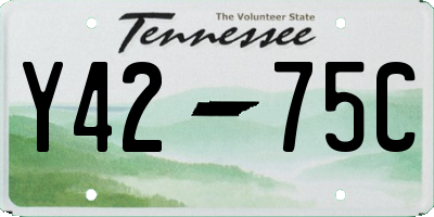 TN license plate Y4275C