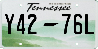TN license plate Y4276L
