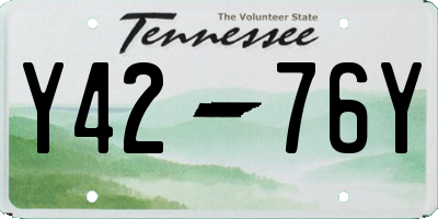 TN license plate Y4276Y