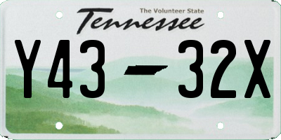 TN license plate Y4332X