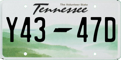 TN license plate Y4347D