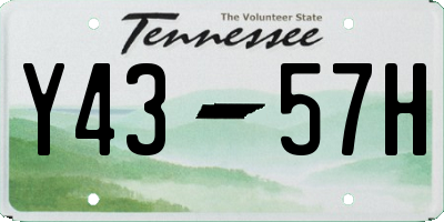 TN license plate Y4357H