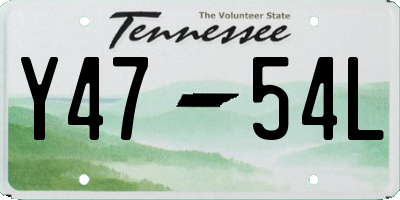 TN license plate Y4754L