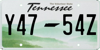 TN license plate Y4754Z