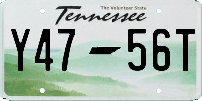 TN license plate Y4756T