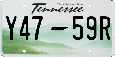 TN license plate Y4759R
