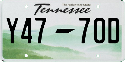 TN license plate Y4770D