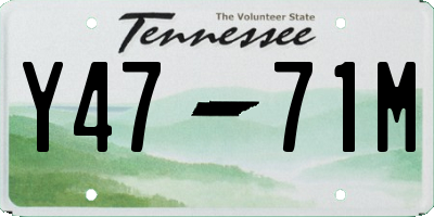 TN license plate Y4771M