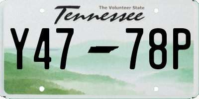 TN license plate Y4778P