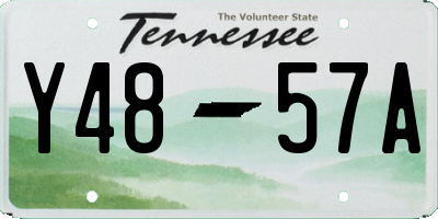 TN license plate Y4857A