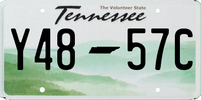 TN license plate Y4857C