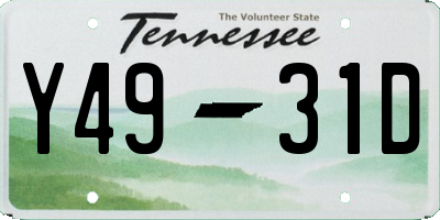 TN license plate Y4931D