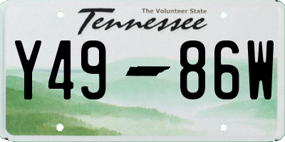 TN license plate Y4986W