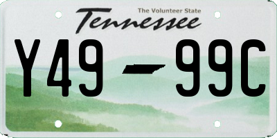 TN license plate Y4999C
