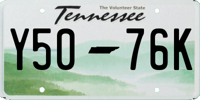 TN license plate Y5076K