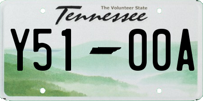 TN license plate Y5100A