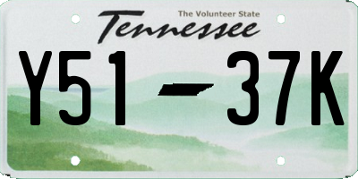 TN license plate Y5137K