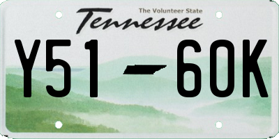 TN license plate Y5160K