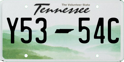 TN license plate Y5354C