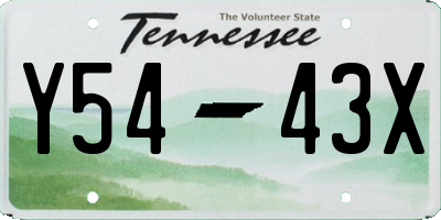TN license plate Y5443X