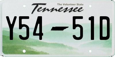 TN license plate Y5451D