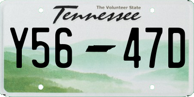 TN license plate Y5647D