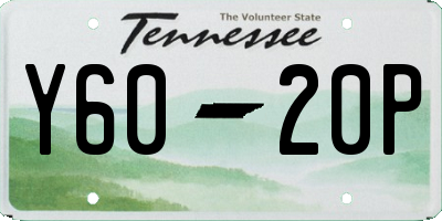 TN license plate Y6020P