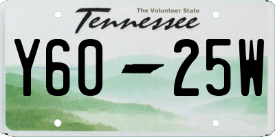 TN license plate Y6025W