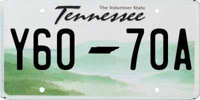 TN license plate Y6070A