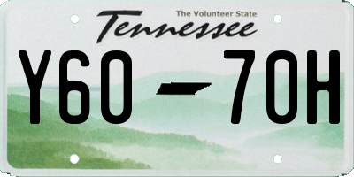 TN license plate Y6070H