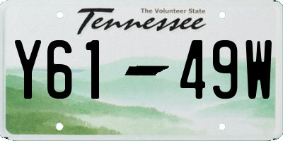 TN license plate Y6149W