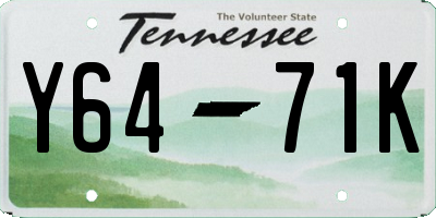TN license plate Y6471K