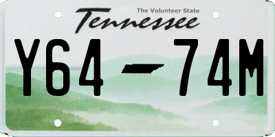 TN license plate Y6474M
