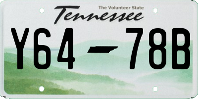 TN license plate Y6478B