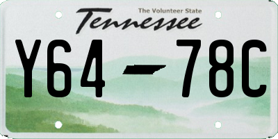 TN license plate Y6478C