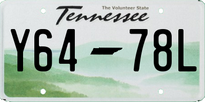 TN license plate Y6478L