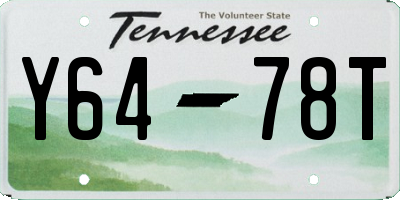 TN license plate Y6478T