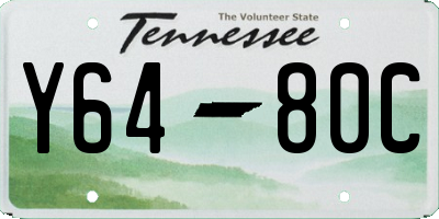 TN license plate Y6480C