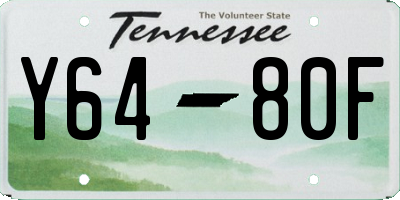 TN license plate Y6480F