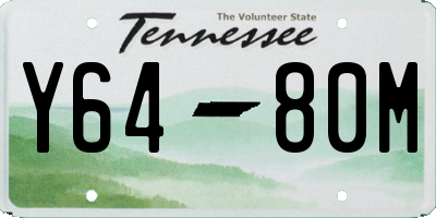 TN license plate Y6480M