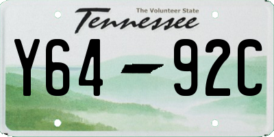 TN license plate Y6492C