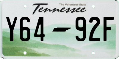 TN license plate Y6492F