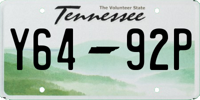 TN license plate Y6492P