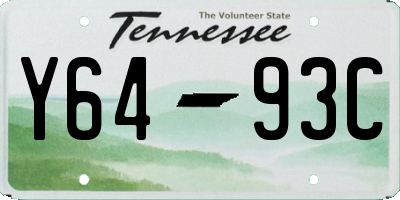 TN license plate Y6493C