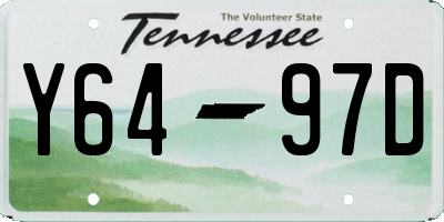 TN license plate Y6497D